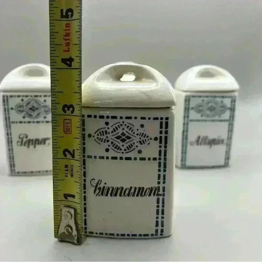 Set Of 4 Antique Moskau Vintage Made In Germany Porcelain Spices Jars